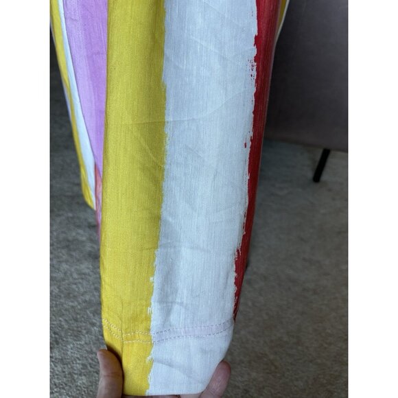 Aje Dress Size US 16 Imagination Cut Out Cocktail Party Stripe Rainbow - Picture 11 of 16